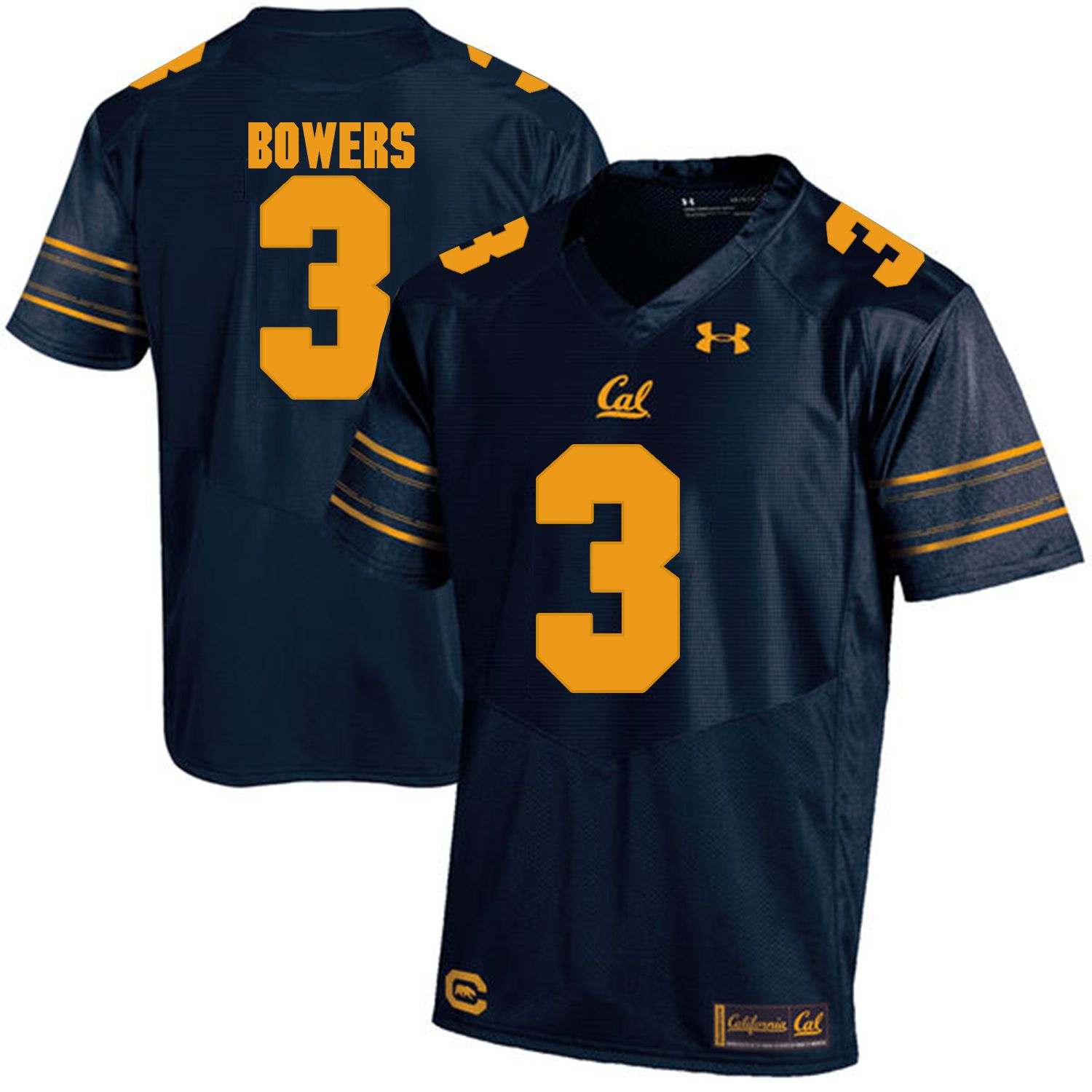 Men California Golden Bears #3 Ross Bowers Dark blue Customized NCAA Jerseys1